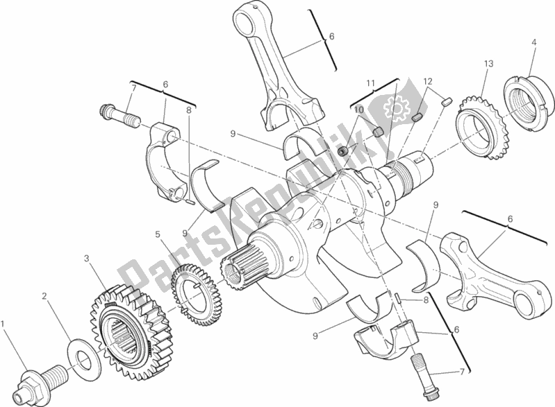 All parts for the Connecting Rods of the Ducati Superbike 1199 Panigale S ABS Senna Brasil 2014
